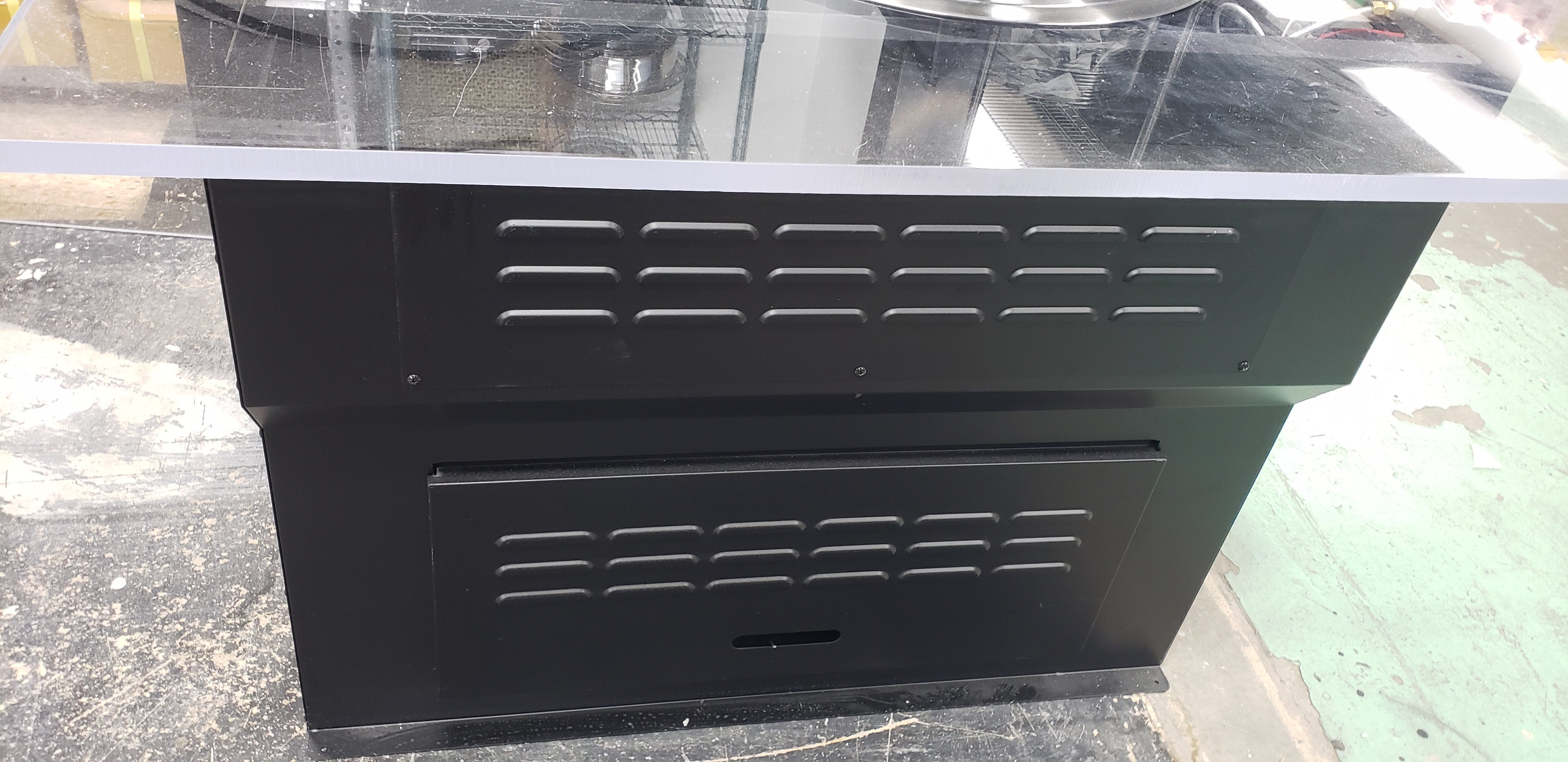 SAYCOOK DB-2017G Down-Draft Gas Roaster w/ SC-9700 Hood Box Table Stand & Filter Box - Korean BBQ Grill - Smokeless, Easy to Clean - NO TABLE TOP