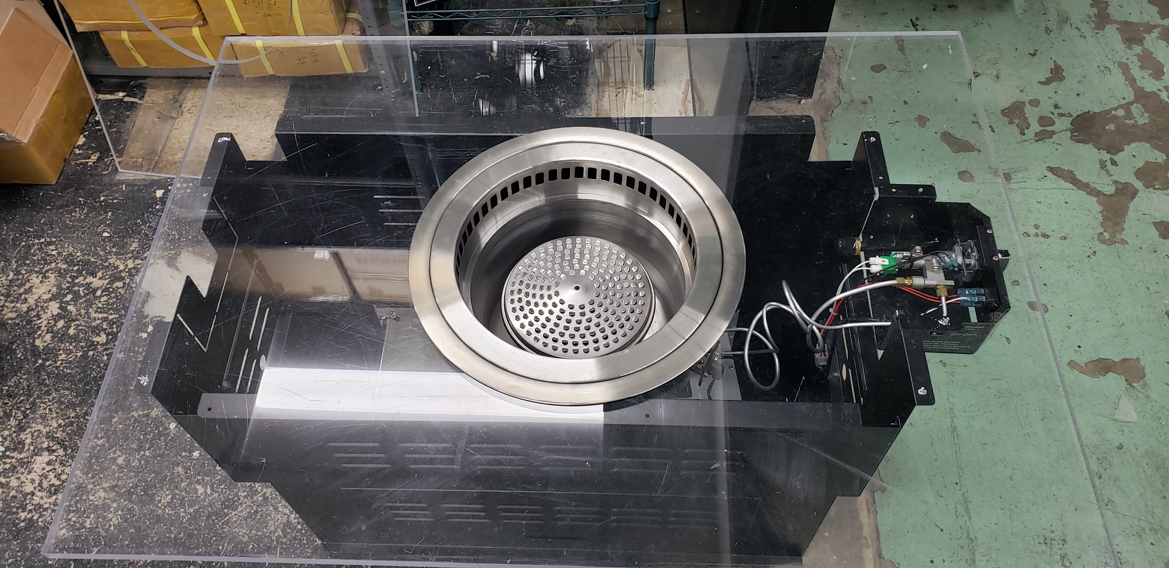 SAYCOOK DB-2017G Down-Draft Gas Roaster w/ SC-9700 Hood Box Table Stand & Filter Box - Korean BBQ Grill - Smokeless, Easy to Clean - NO TABLE TOP