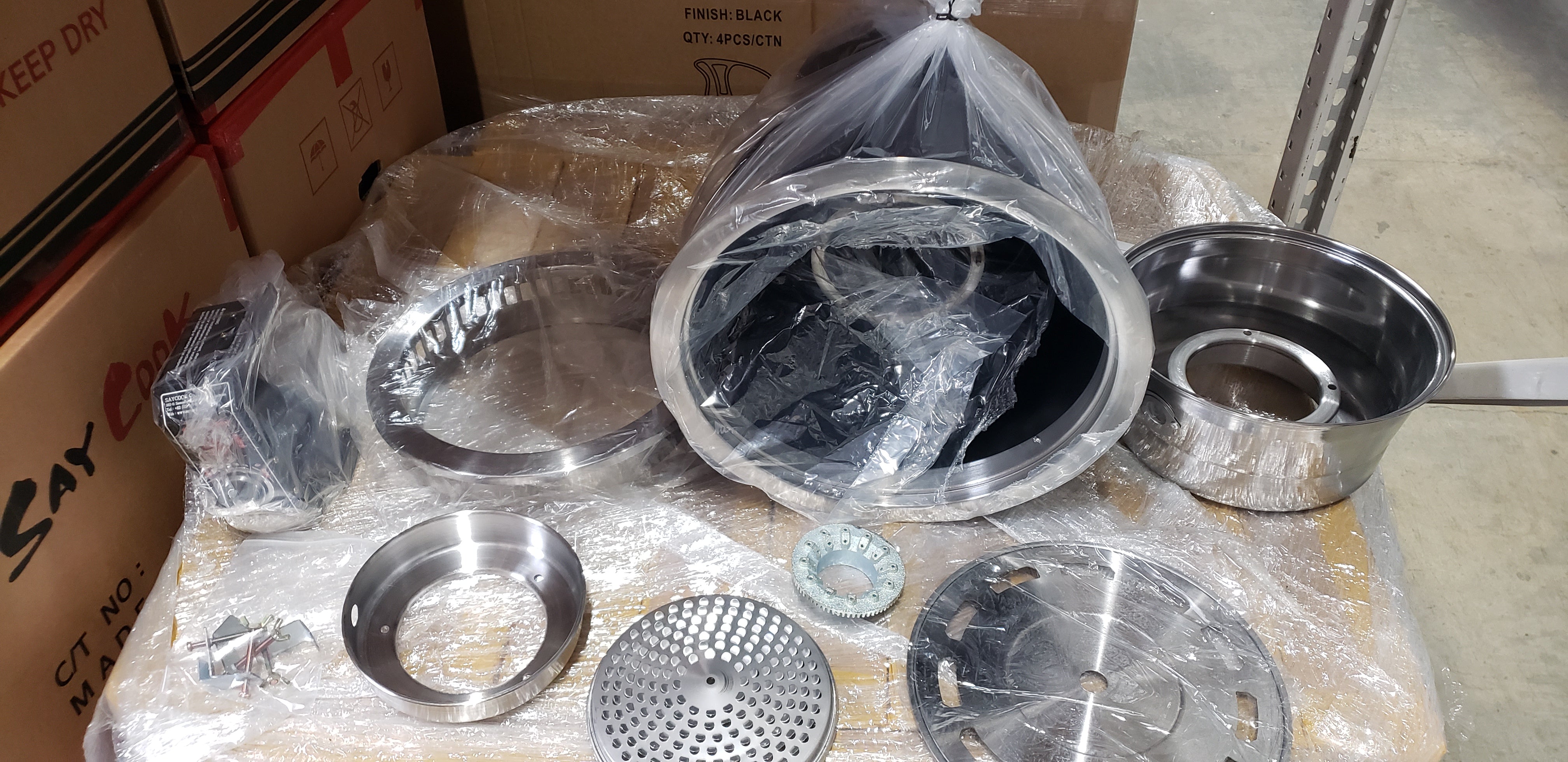 SAYCOOK DB-2017G Down-Draft Gas Roaster w/ SC-9700 Hood Box Table Stand & Filter Box - Korean BBQ Grill - Smokeless, Easy to Clean - NO TABLE TOP