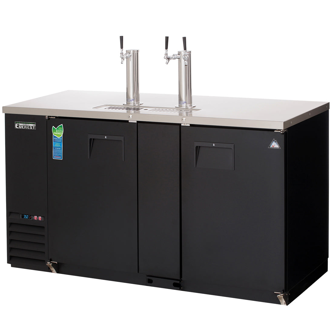 Everest EB Series-EBD3-24 Black Two Section Direct Draw Keg Refrigerator - 3 Keg