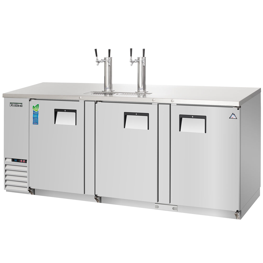 Everest EB Series-EBD4-SS Three-Section Solid Door Direct Draw Keg Refrigerator