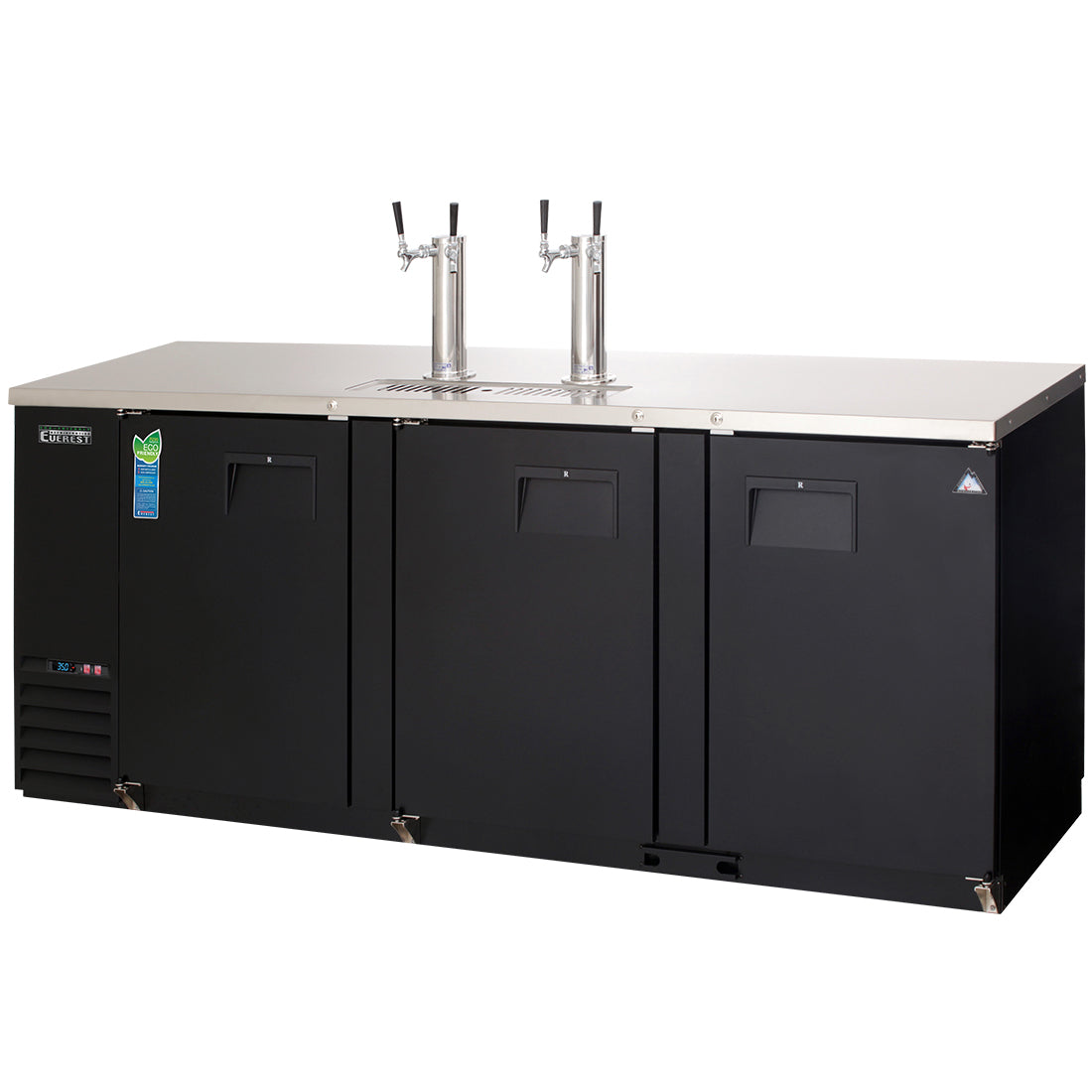 Everest EB Series-EBD4 Black Three Section Direct Draw Keg Refrigerator - 4 Keg