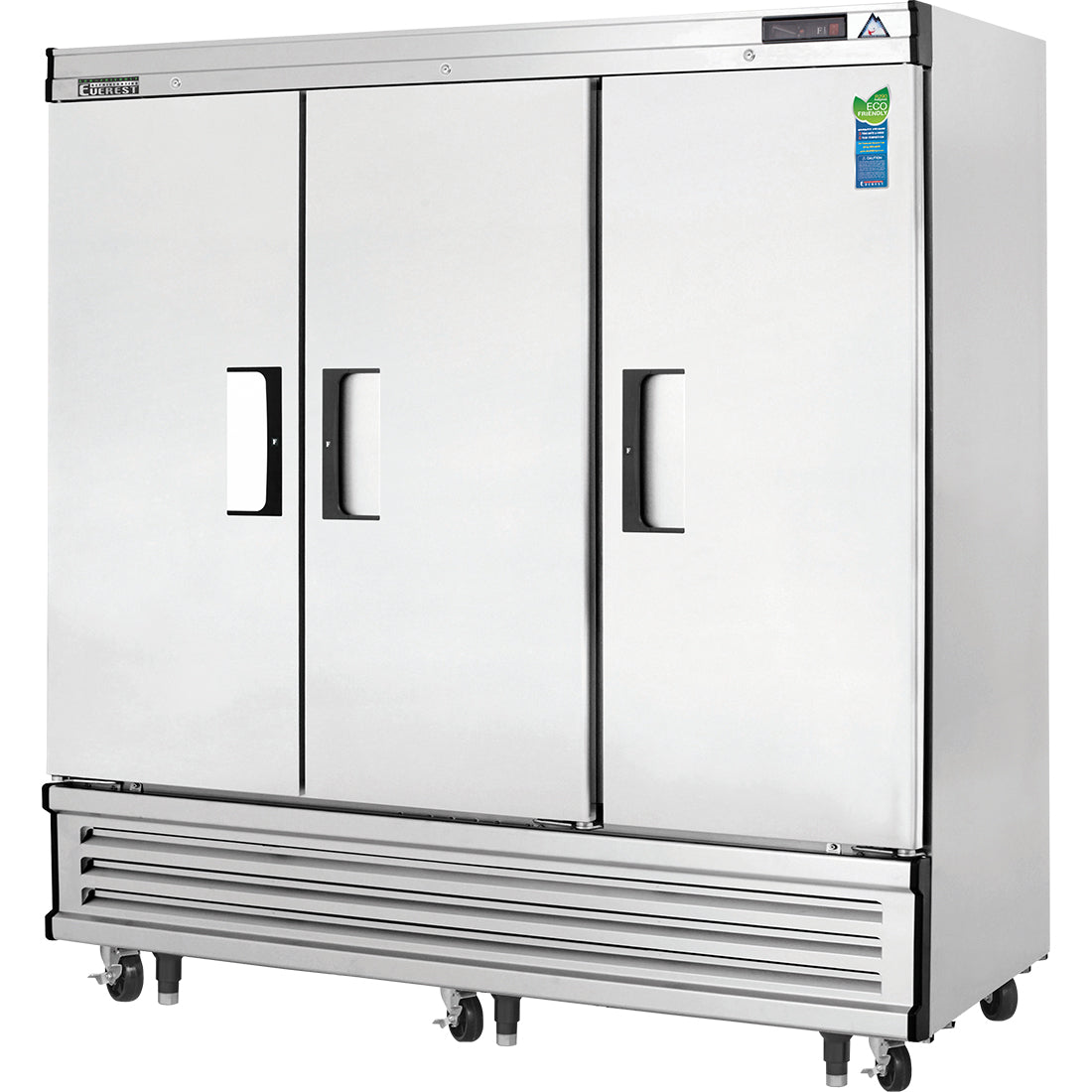 Everest EB Series-EBRF3 Three Section Solid Door Upright Reach-In Dual Temp Refrigerator/Freezer Combo