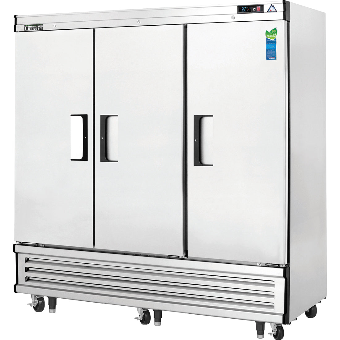 Everest EB Series-EBR3 Three Section Solid Door Upright Reach-In Refrigerator - 71 Cu. Ft.