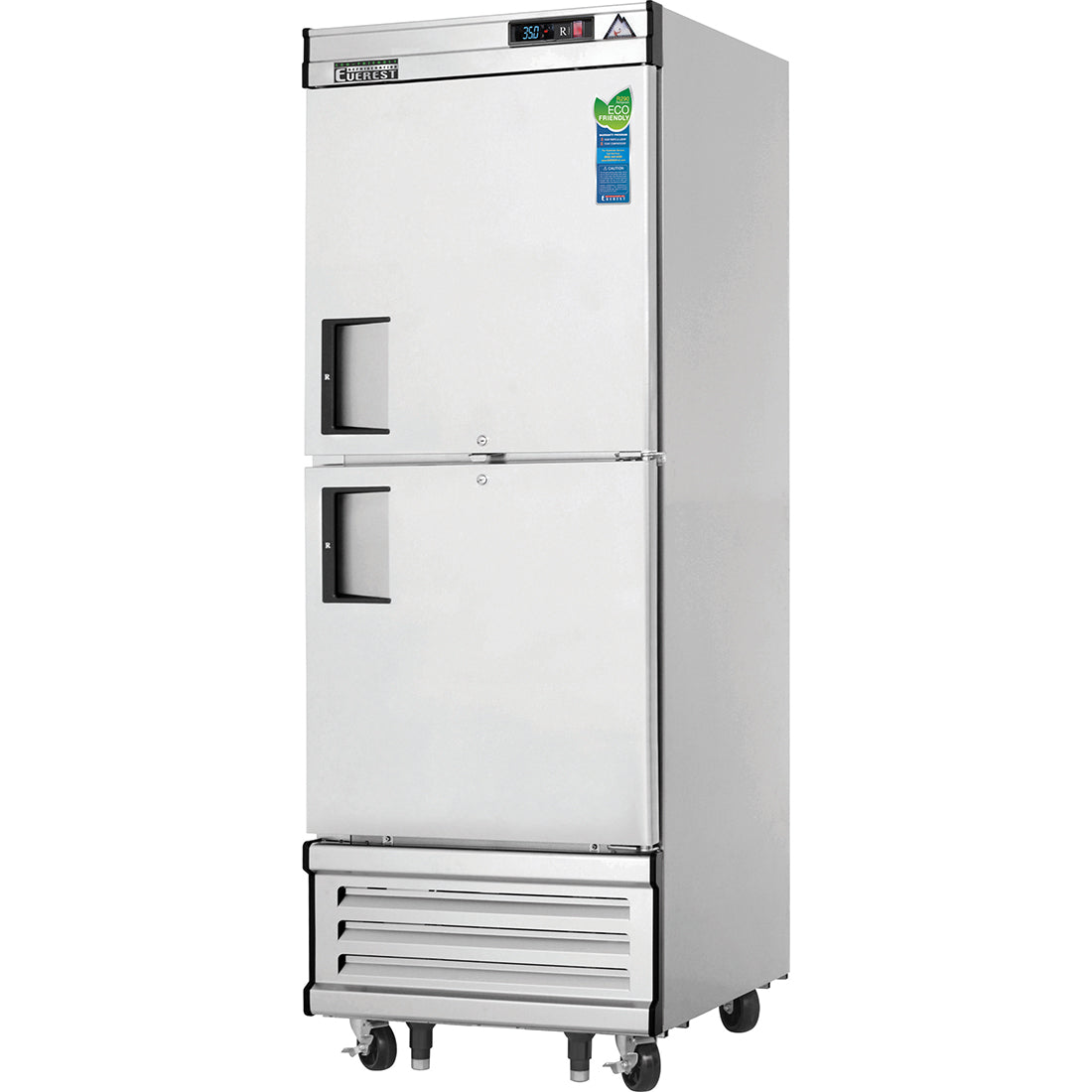 Everest EB Series-EBWRH2 One Section Two Half Door Upright Reach-In Refrigerator - 23 Cu. Ft.