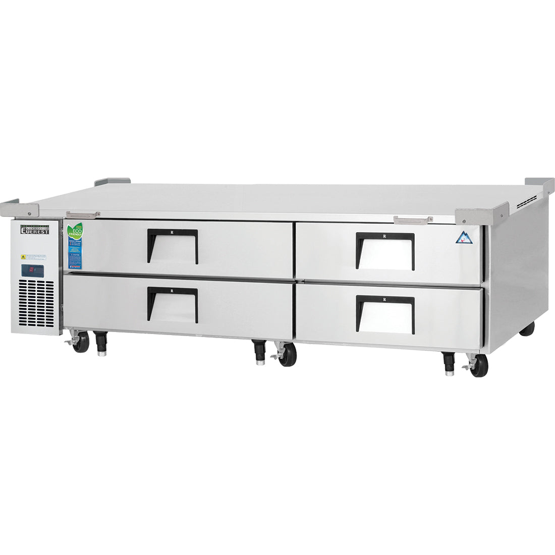 Everest EC Series-ECB82D4 Two Section Four Drawer Side Mount Refrigerated Chef Base - 115V