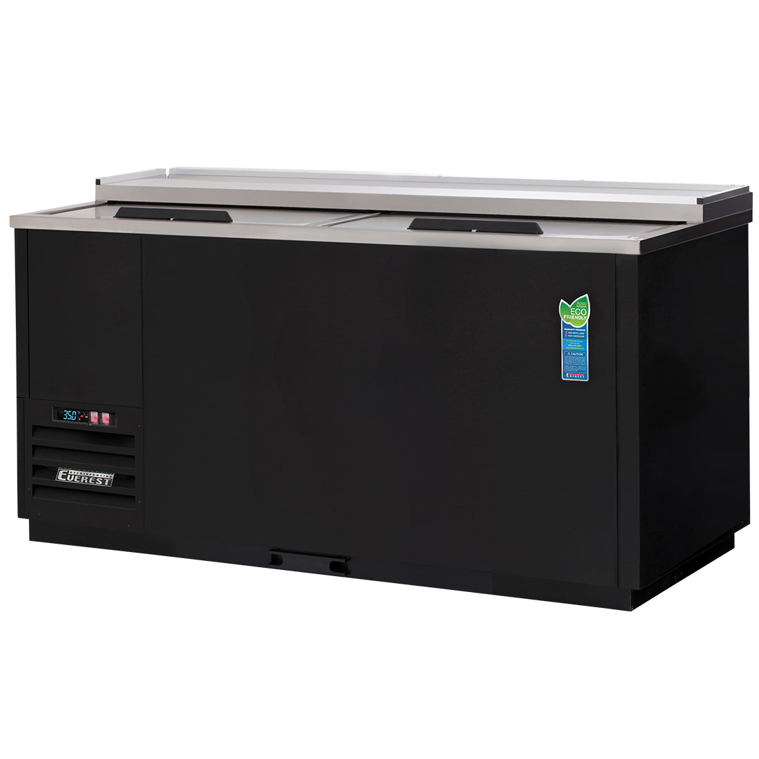 Everest EG Series-EGC65 Black Solid Slide Lid Glass and Plate Chiller - 21 Cu. Ft.