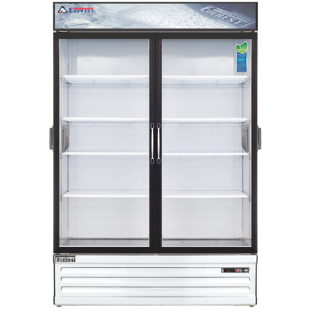 Everest EM Series-EMSGR48C White Double Swing Glass Door Chromatography Refrigerator - 50 Cu. Ft.