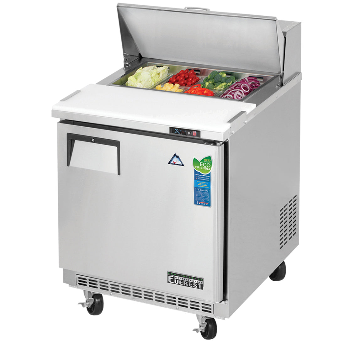 Everest EP Series-EPBNR1 Single Door Back Mount Sandwich Prep Table - 8 Cu. Ft.