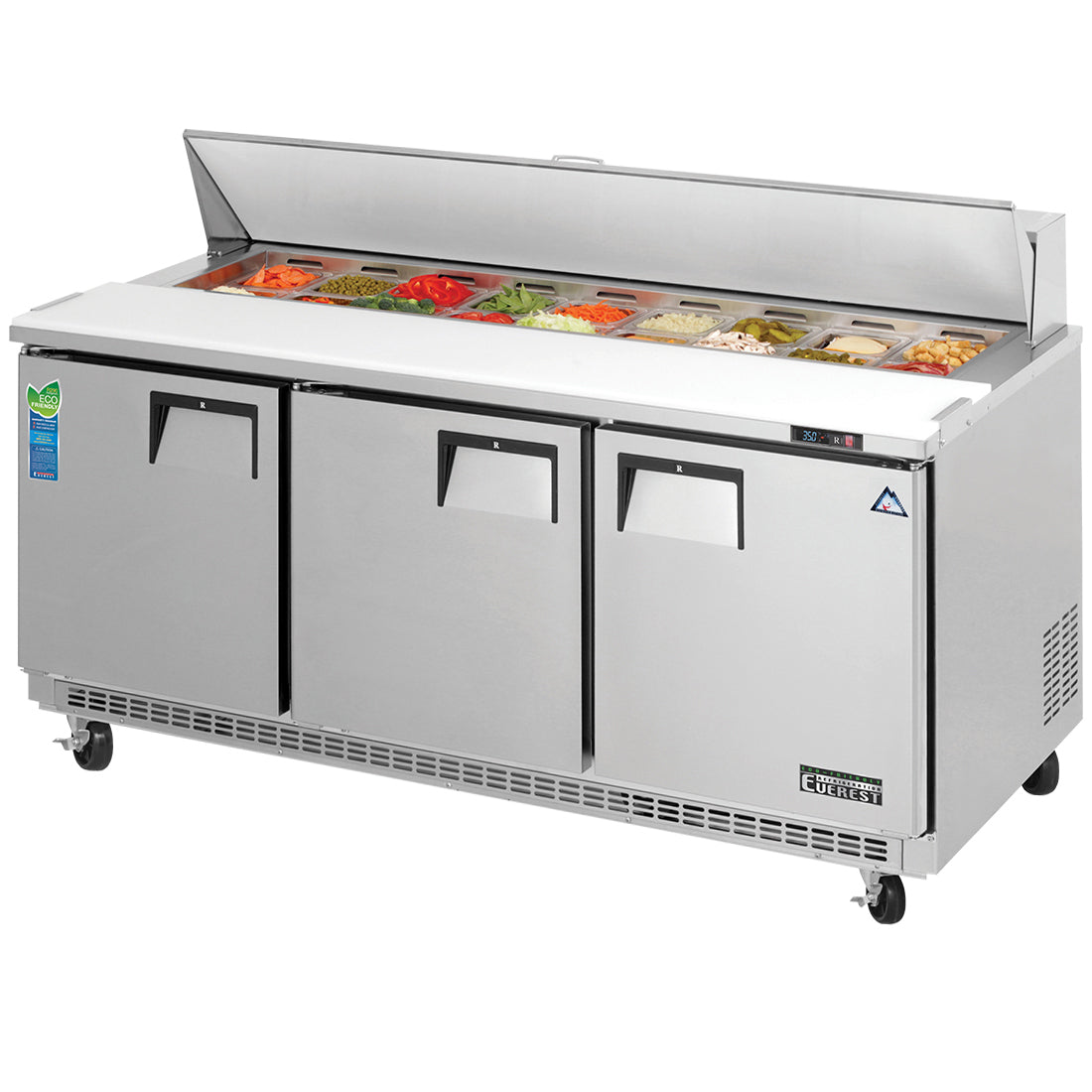 Everest EP Series-EPBNR3 Two Door Back Mount Sandwich Prep Table - 16 Cu. Ft.