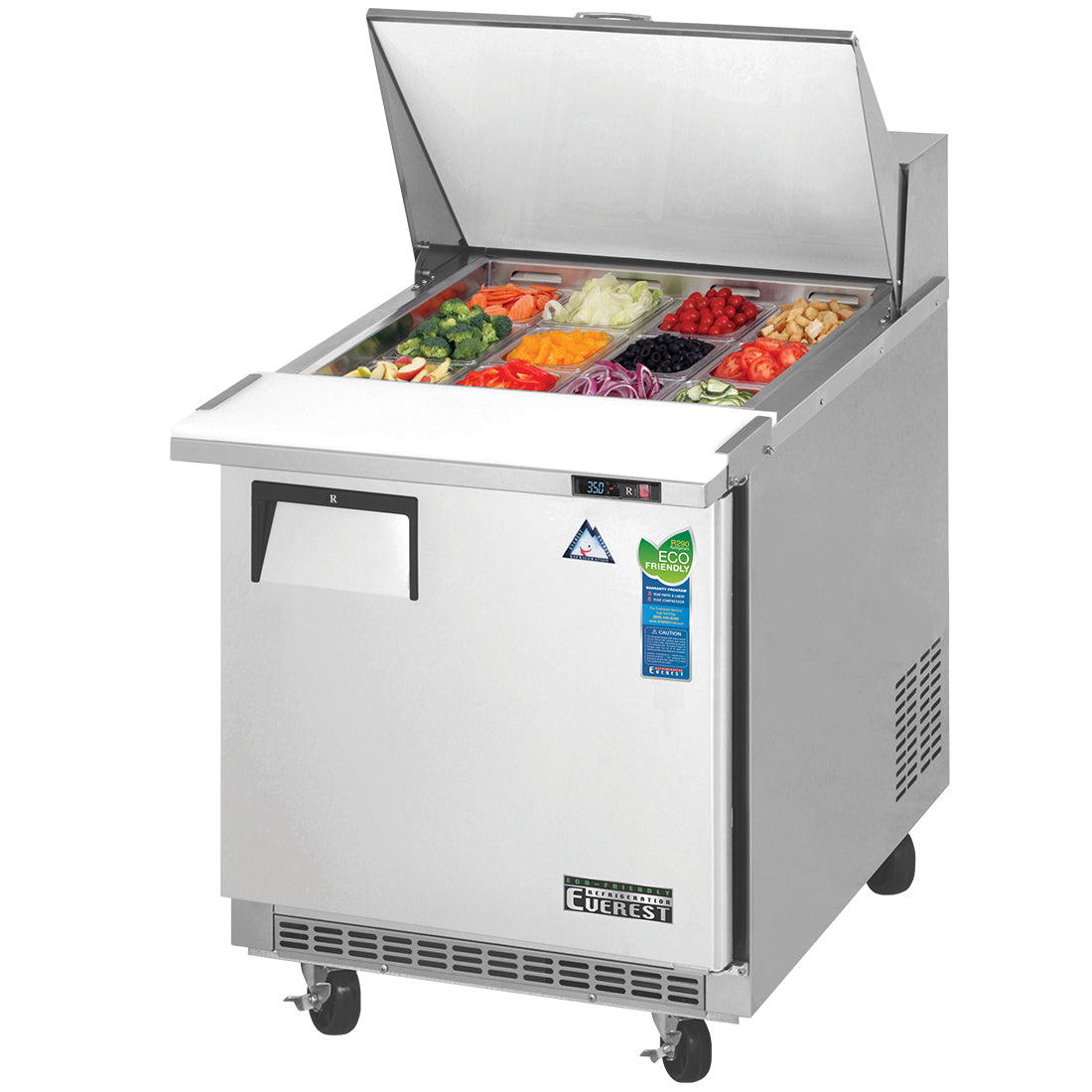 Everest EP Series-EPBR1 One Section Back Mount Mega-Top Sandwich Prep Table - 8 Cu. Ft.