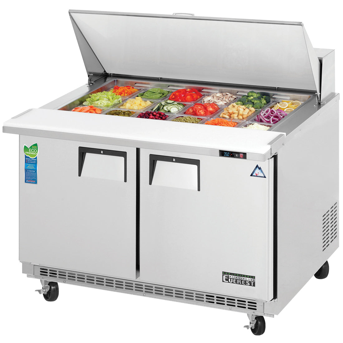 Everest EP Series-EPBR2 Two Section Back Mount Mega-Top Sandwich Prep Table - 13 Cu. Ft.
