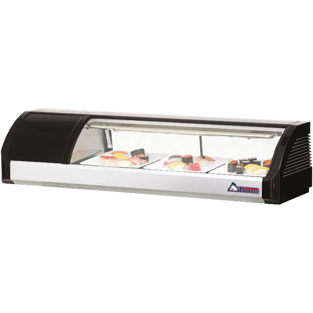 Everest ES Series-ESC47L Left Compressor Curved Glass Refrigerated Sushi Case - 1.5 Cu. Ft.