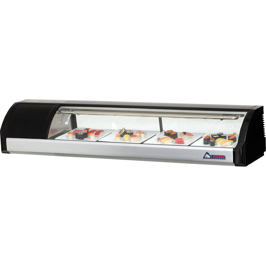 Everest ES Series-ESC59L Left Compressor Curved Glass Refrigerated Sushi Case - 2 Cu. Ft.