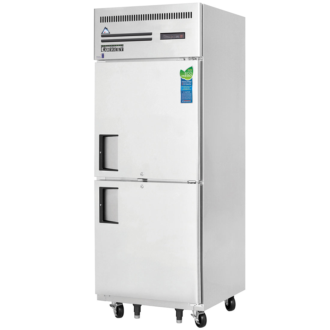 Everest ES Series-ESFH2 One Section Two Half Door Upright Reach-In Freezer - 23 Cu. Ft.