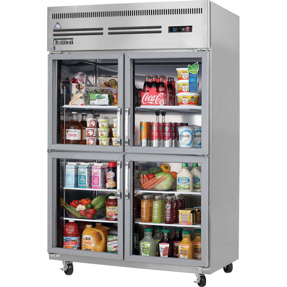 Everest ES Series-ESGRH4 Upright Reach-in Glass Door Refrigerator