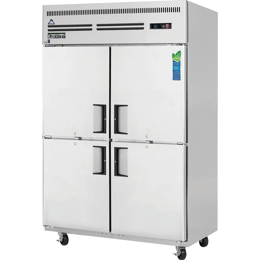 Everest ES Series-ESRH4 Two Section Four Half Door Upright Reach-In Refrigerator - 48 Cu. Ft.