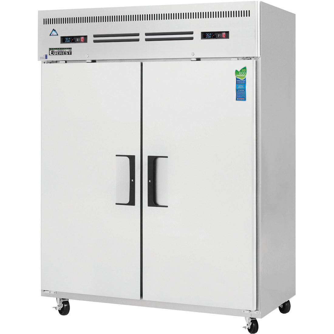 Everest ES Series-ESWRF2 Two Section Solid Door Upright Reach-In Dual Temp Refrigerator/Freezer Combo