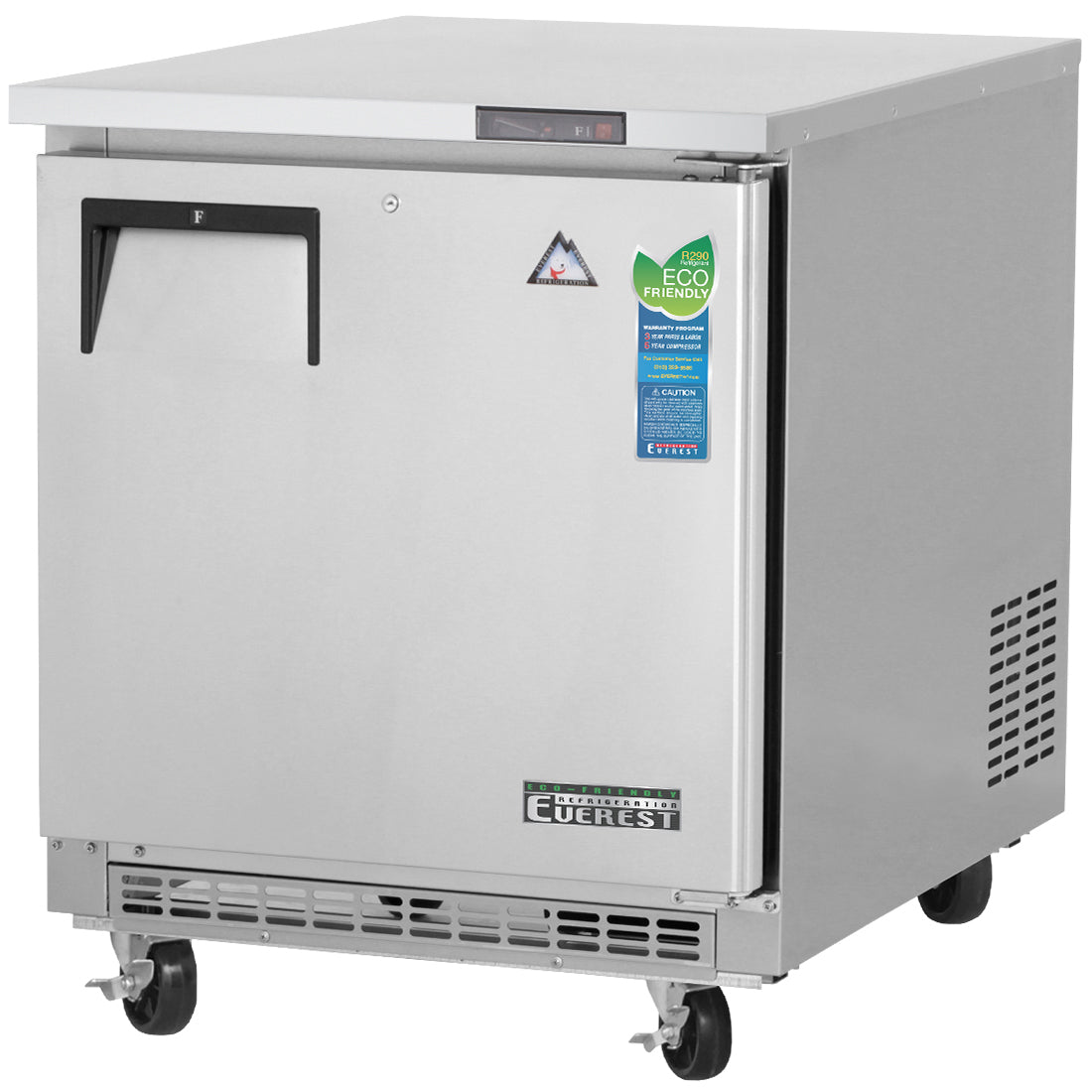 Everest ET Series-ETBF1 One Section Back Mount Undercounter Freezer - 7.5 Cu. Ft.