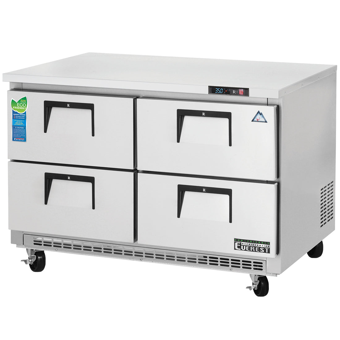 Everest ET Series-ETBR2-D4 Two Section Four Drawer Back Mount Undercounter Refrigerator - 14 Cu. Ft.