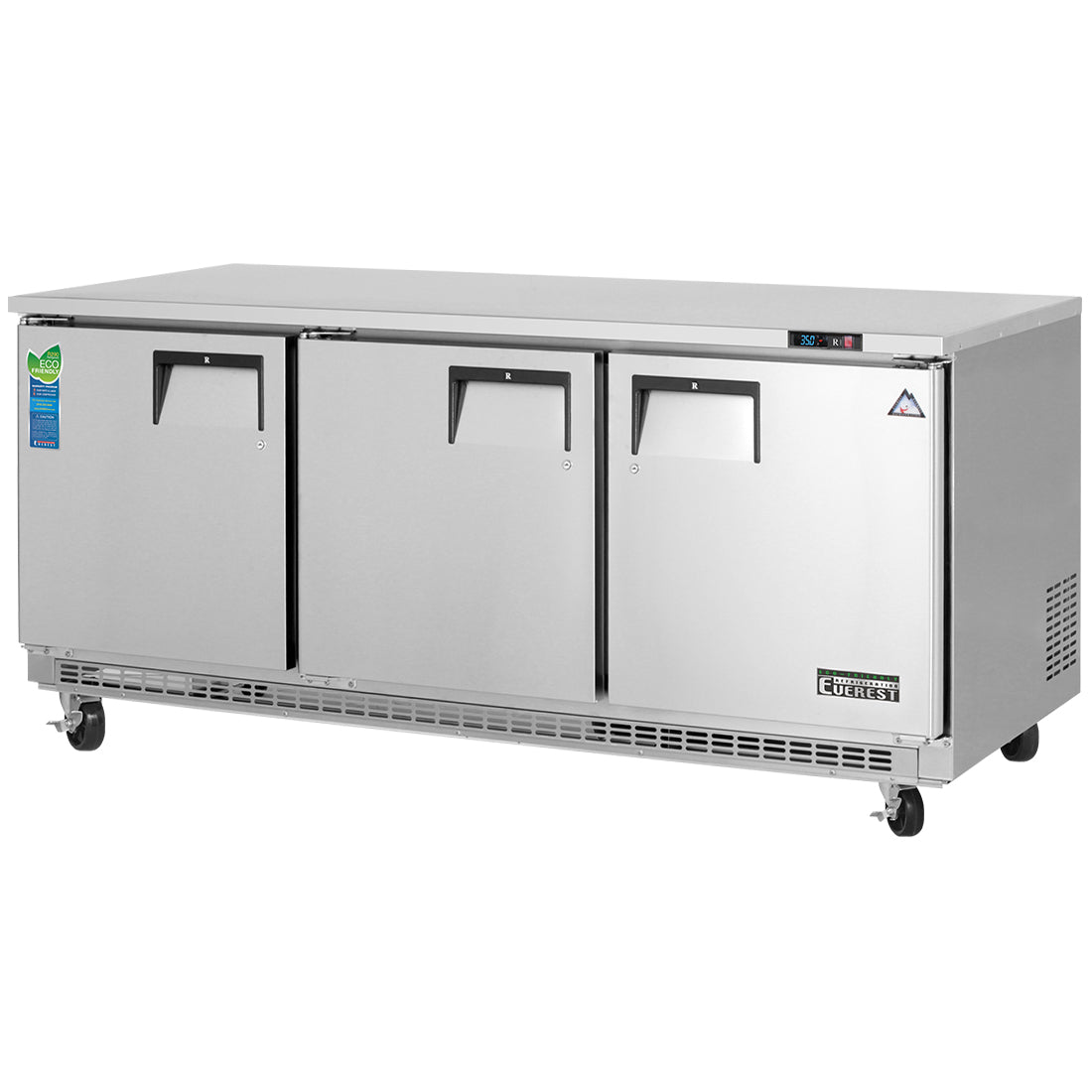 Everest ET Series-ETBR3 Three Section Back Mount Undercounter Refrigerator - 22 Cu. Ft.