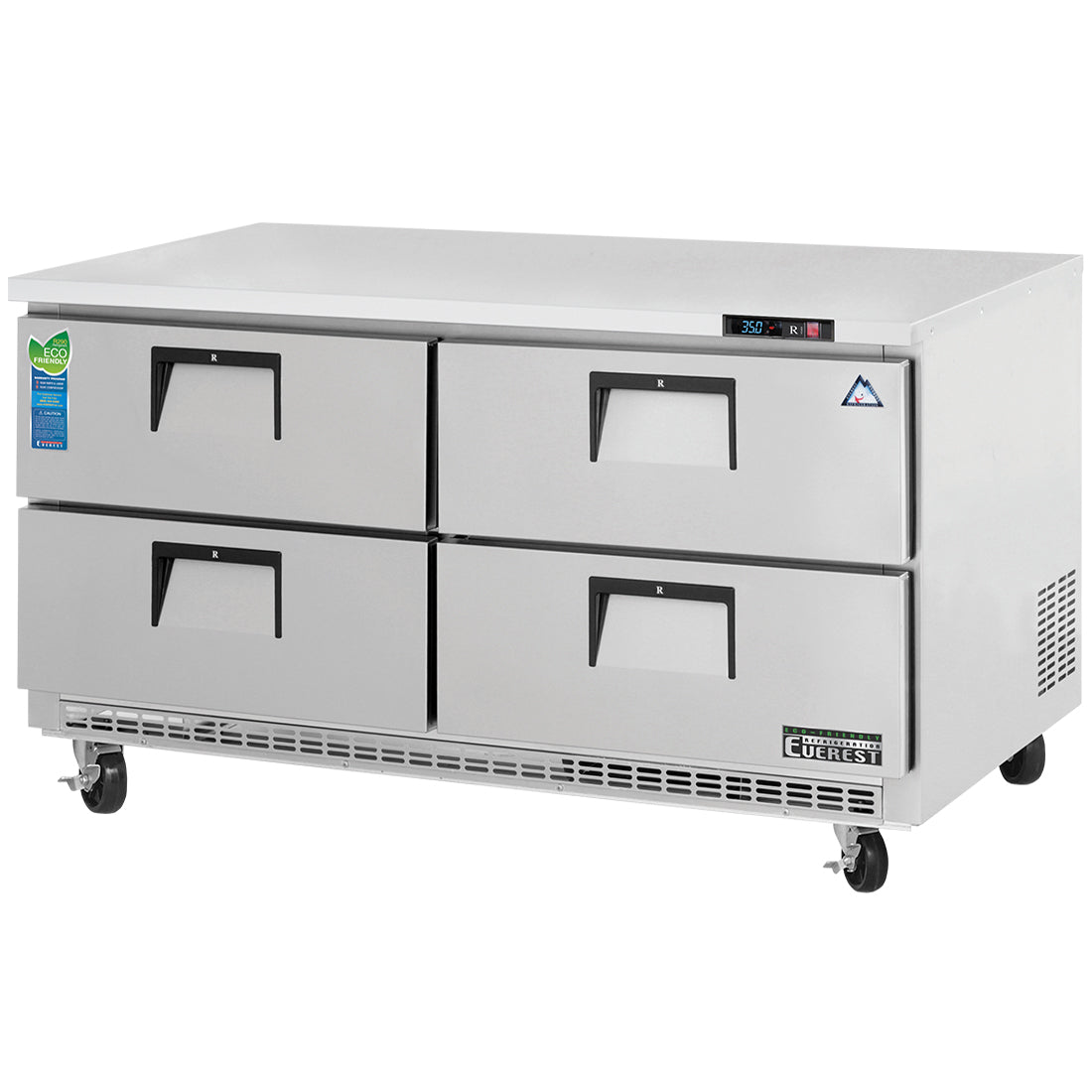 Everest ET Series-ETBWR2-D4 Two Section Four Drawer Back Mount Undercounter Refrigerator - 18 Cu. Ft.