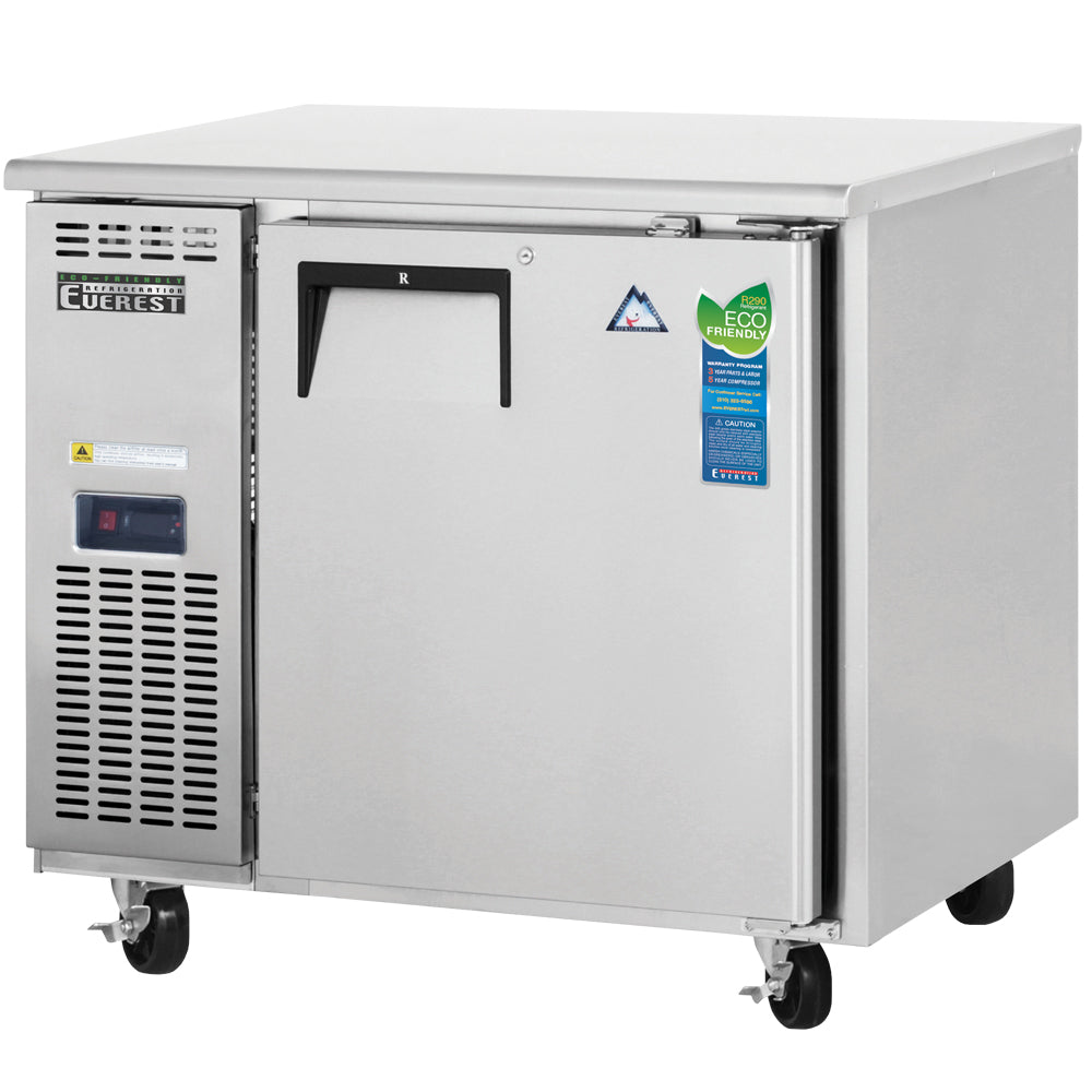 Everest ET Series-ETR1-24 One Section Side Mount Compact Undercounter Refrigerator - 6 Cu. Ft.