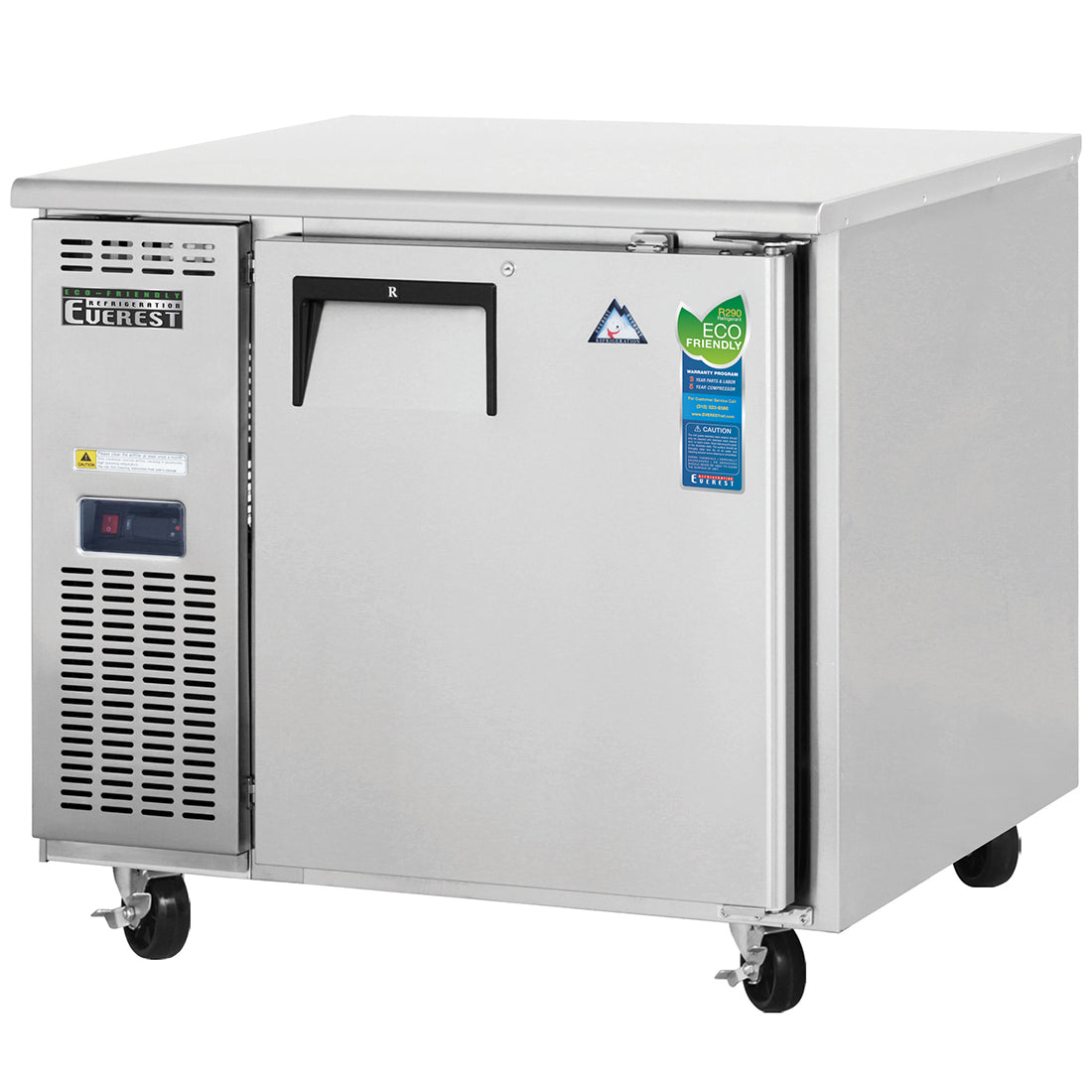 Everest ET Series-ETR1 One Section Side Mount Undercounter Refrigerator - 9 Cu. Ft.