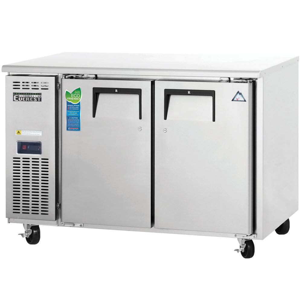 Everest ET Series-ETR2-24 Two Section Side Mount Compact Undercounter Refrigerator - 9 Cu. Ft.