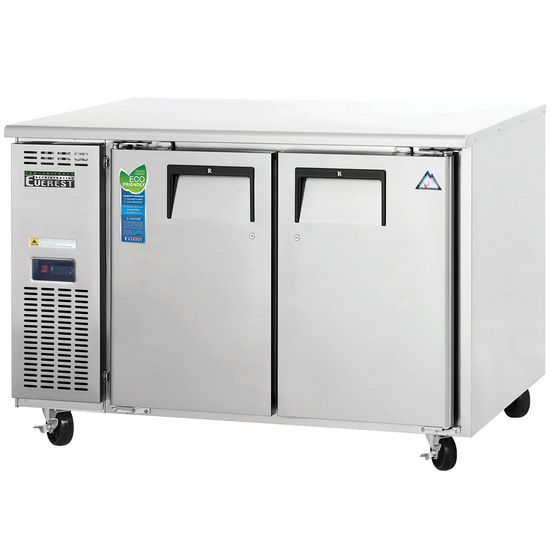 Everest ET Series-ETR2 Two Section Side Mount Undercounter Refrigerator - 13 Cu. Ft.