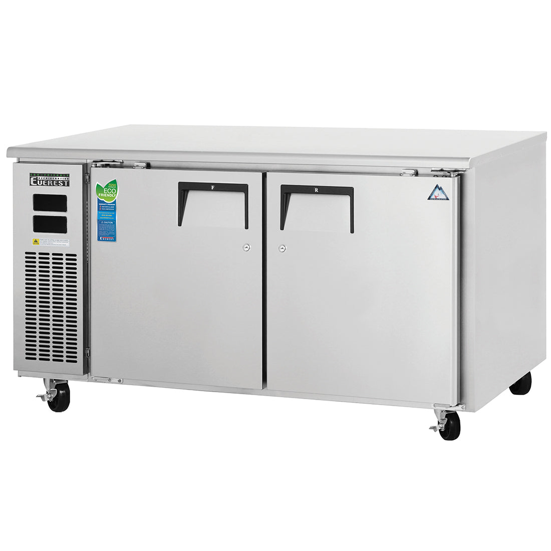 Everest ET Series-ETRF2 Two Section Side Mount Undercounter Dual Temp Refrigerator/Freezer - 18 Cu. Ft.
