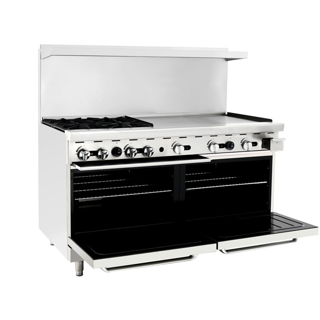 Atosa Cookrite - AGR-4B36GR - 60″ Gas Range with Four (4) Open Burners & 36″ Griddle