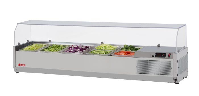 Turbo Air CTST-1200G-N CT Series 47 1/4" Countertop Sandwich/Salad Prep Table w/ Clear Hood, 115v