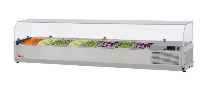 Turbo Air CTST-1800G-N CT Series 70 7/8" Countertop Sandwich/Salad Prep Table w/ Clear Hood, 115v