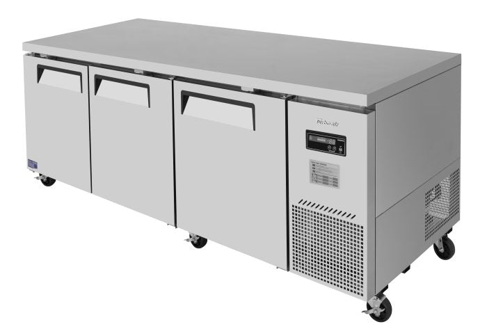 Turbo Air JUR-93D-N JU Series 93" 3-Section Undercounter Refrigerator w/ 3 Solid Doors, 30 cu ft