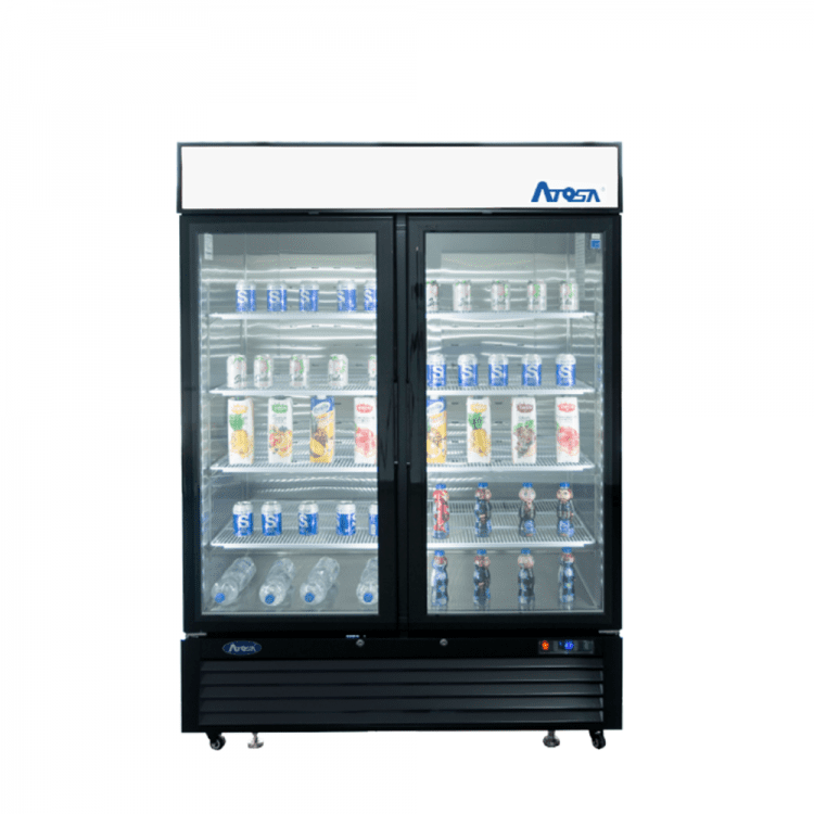 Atosa - MCF8721ES - Black Cabinet Two (2) Glass Door Merchandiser Freezer