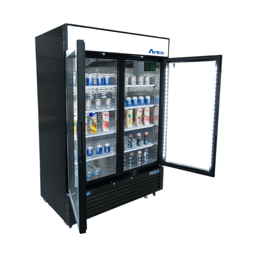 Atosa - MCF8721ES - Black Cabinet Two (2) Glass Door Merchandiser Freezer