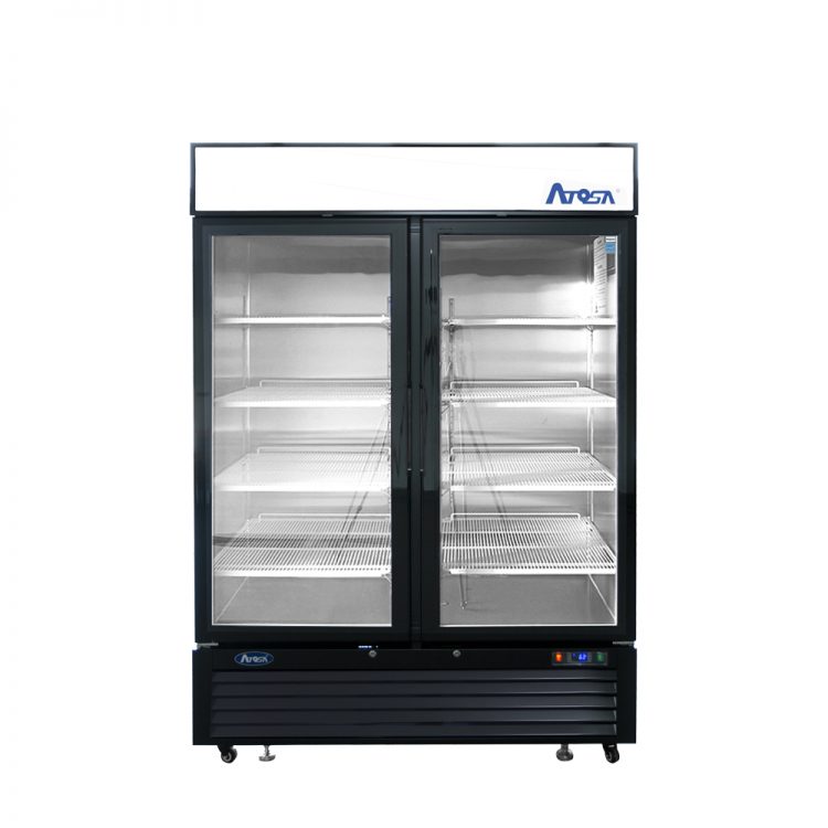 Atosa - MCF8723GR - Black Cabinet Two (2) Glass Door Merchandiser Cooler