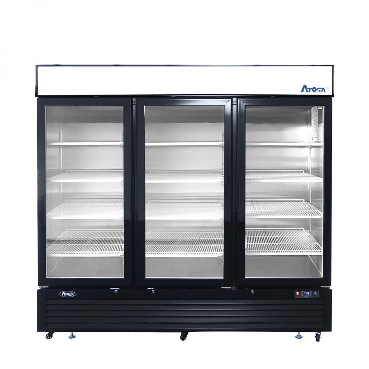 Atosa - MCF8724GR - Black Cabinet Three (3) Glass Door Merchandiser Cooler
