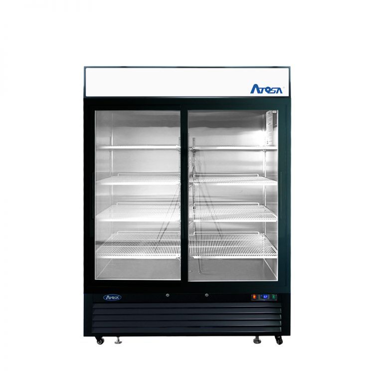 Atosa - MCF8727GR - Black Cabinet Two (2) Sliding Glass Door Merchandiser Cooler