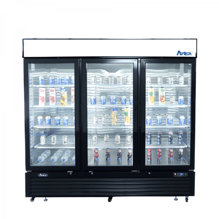 Atosa - MCF8728GR - Black Cabinet Three (3) Glass Door Merchandiser Freezer