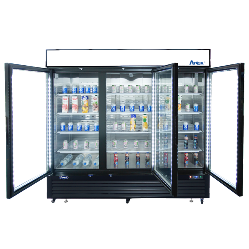 Atosa - MCF8728GR - Black Cabinet Three (3) Glass Door Merchandiser Freezer