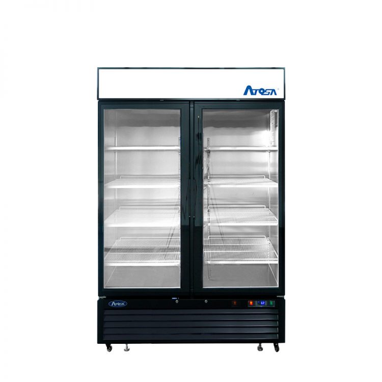 Atosa - MCF8733GR - Black Cabinet Two (2) Glass Door Merchandiser Cooler