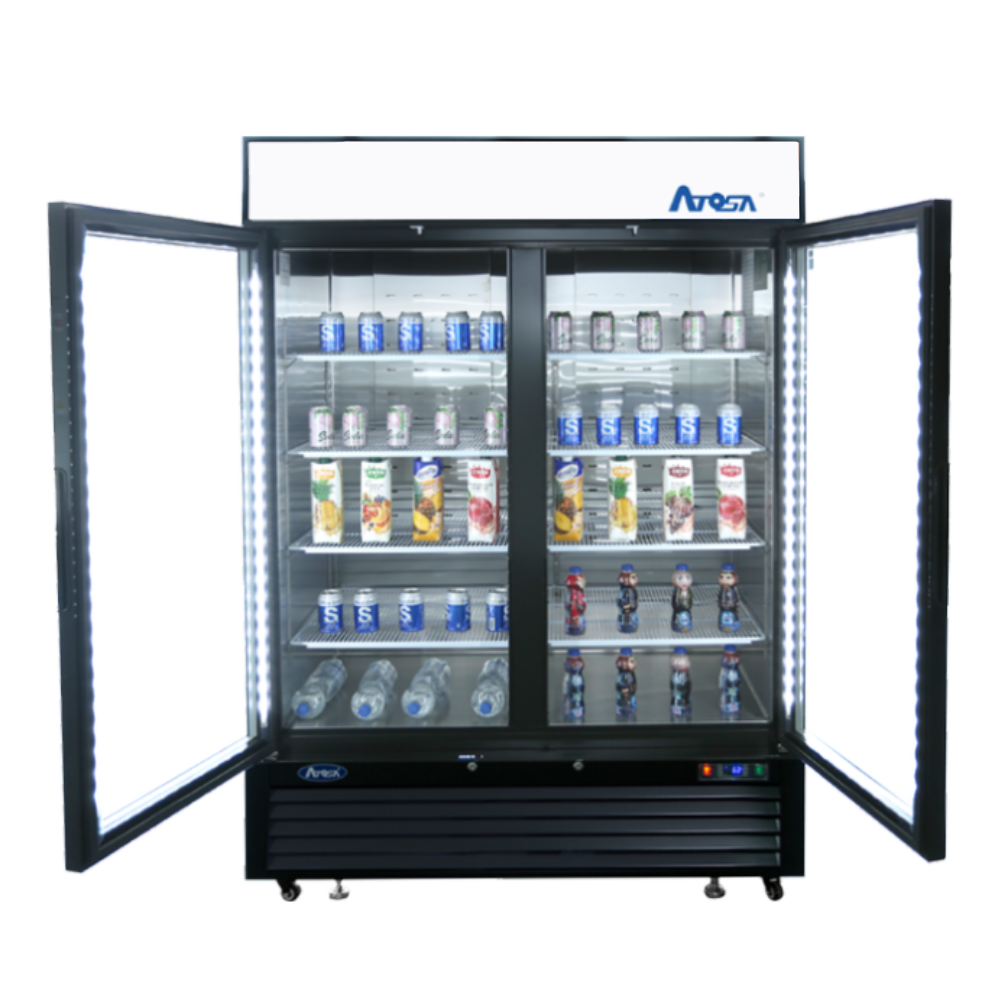 Atosa - MCF8733GR - Black Cabinet Two (2) Glass Door Merchandiser Cooler
