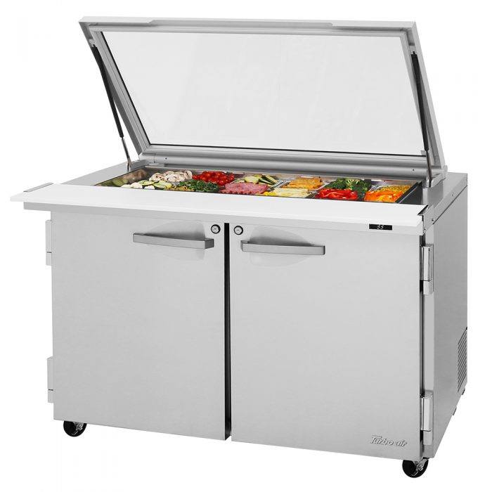 Turbo Air PST-48-18-N-GL PS Series 48 1/4" Sandwich/Salad Prep Table w/ Refrigerated Base, 115v