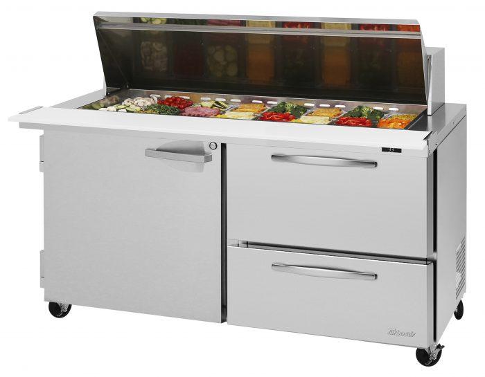 Turbo Air PST-60-24-D2R(L)-N PS Series 60" Mega Top Refrigerated Sandwich/Salad Prep Table