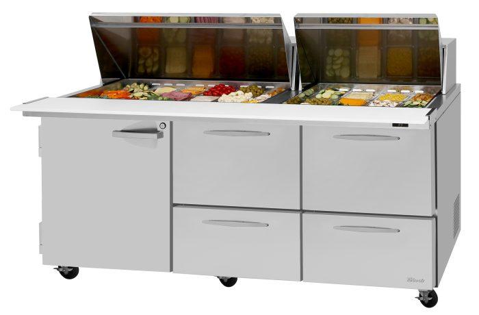 Turbo Air PST-72-30-D4R(L)-N PS Series Mega Top Sandwich / Salad Unit Refrigerated Counter