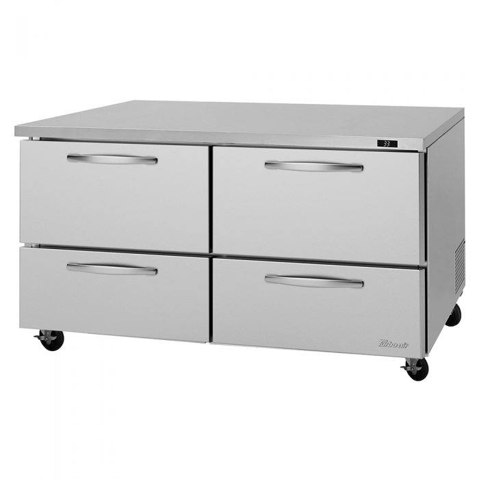 Turbo Air PUR-60-D4-N PU Series 60" Two Section Undercounter Refrigerator, 4 Drawers, 15.5 cu. ft.