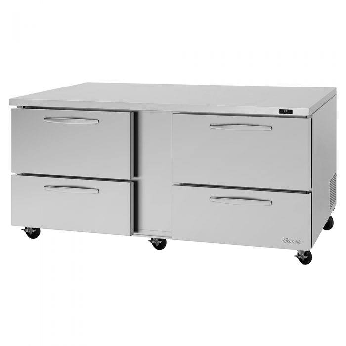Turbo Air PUR-72-D4-N PU Series 72" Two Section Undercounter Refrigerator, 4 Drawers, 18.8 cu. ft.