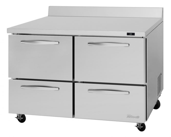Turbo Air PWR-48-D4-N PW Series 48 1/4" Worktop Refrigerator w/ (2) Sections, 115v